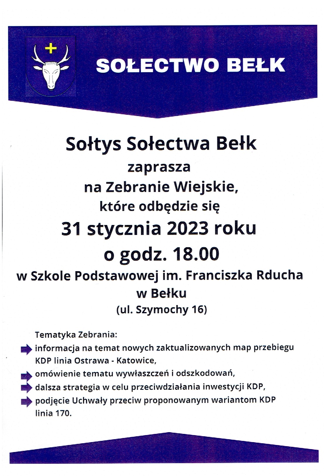 Zebranie wiejskie 31 stycznia